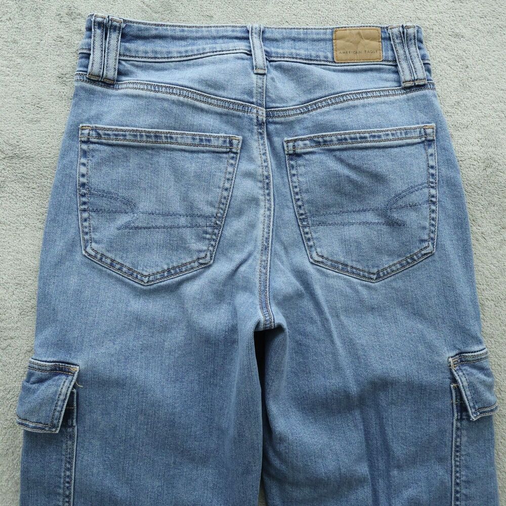 American Eagle Jeans Women's 2R Super High-Rise Baggy Wide-Leg Denim 31" Inseam - Picture 15 of 16